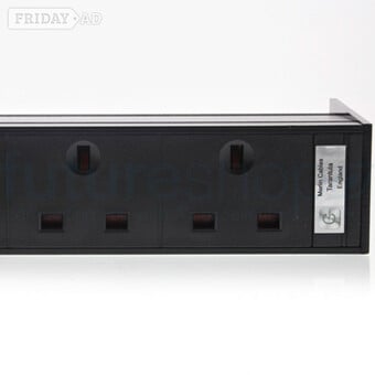 Merlin 'Black widow' classic vintage 9 way UK mains power block.