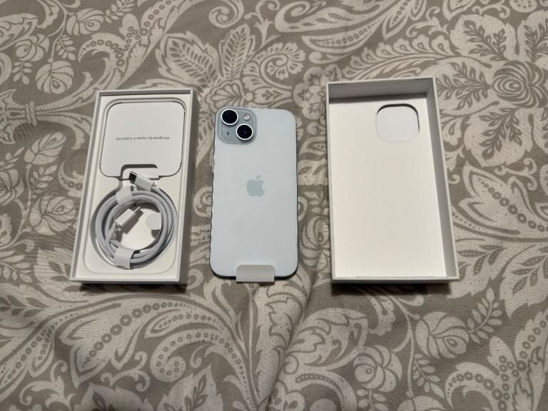 iPhone 15, Blue, 128GB. As Good As New