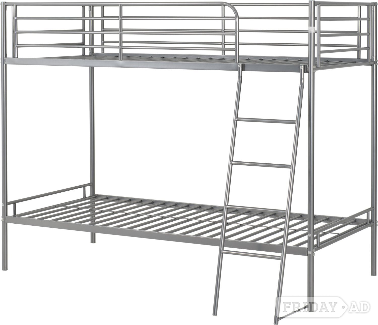 BRANDON METAL BUNKS IN SILVER AND APOLLO MATTRESSES in Rotherham
