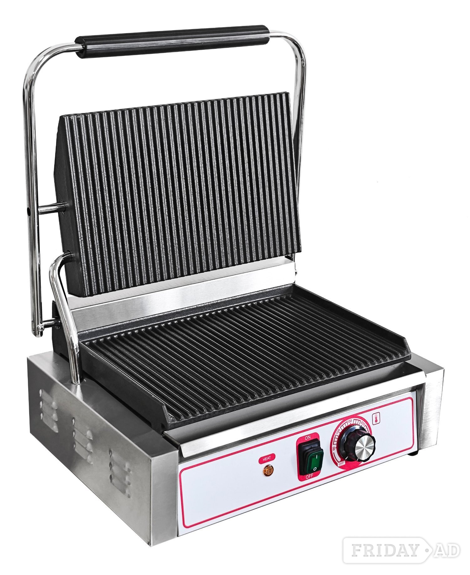 ELECTRIC COMMERCIAL PANINI GRILL SANDWICH MAKER FULL GROVED