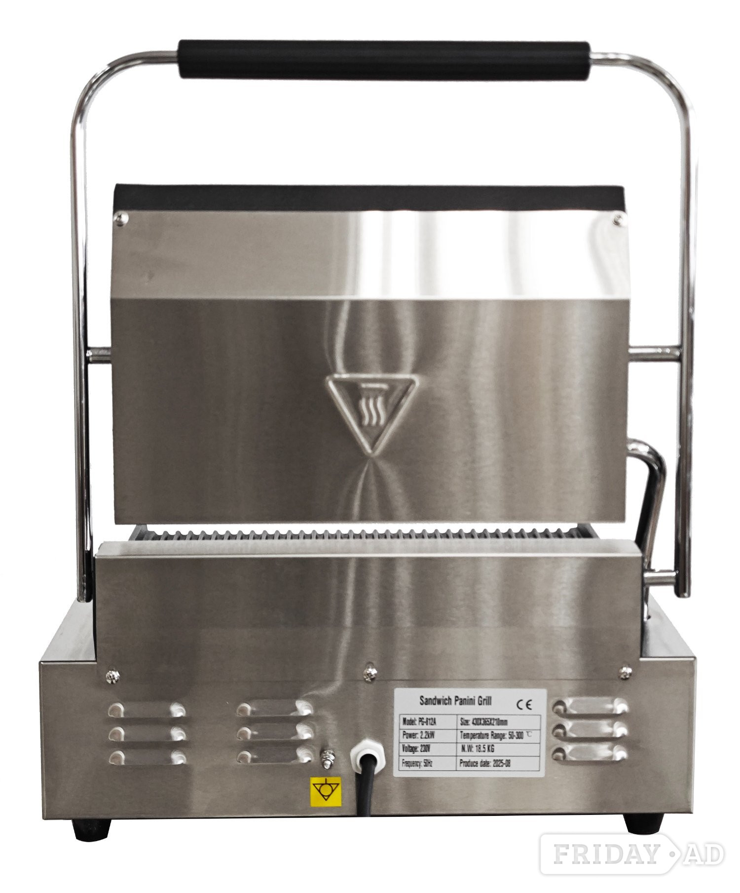Birmingham ELECTRIC COMMERCIAL PANINI GRILL SANDWICH MAKER FULL GROVED
