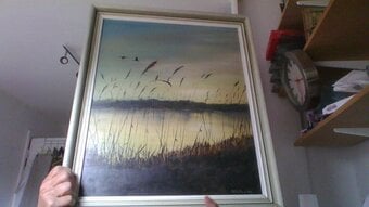original watercolour of marshland scene