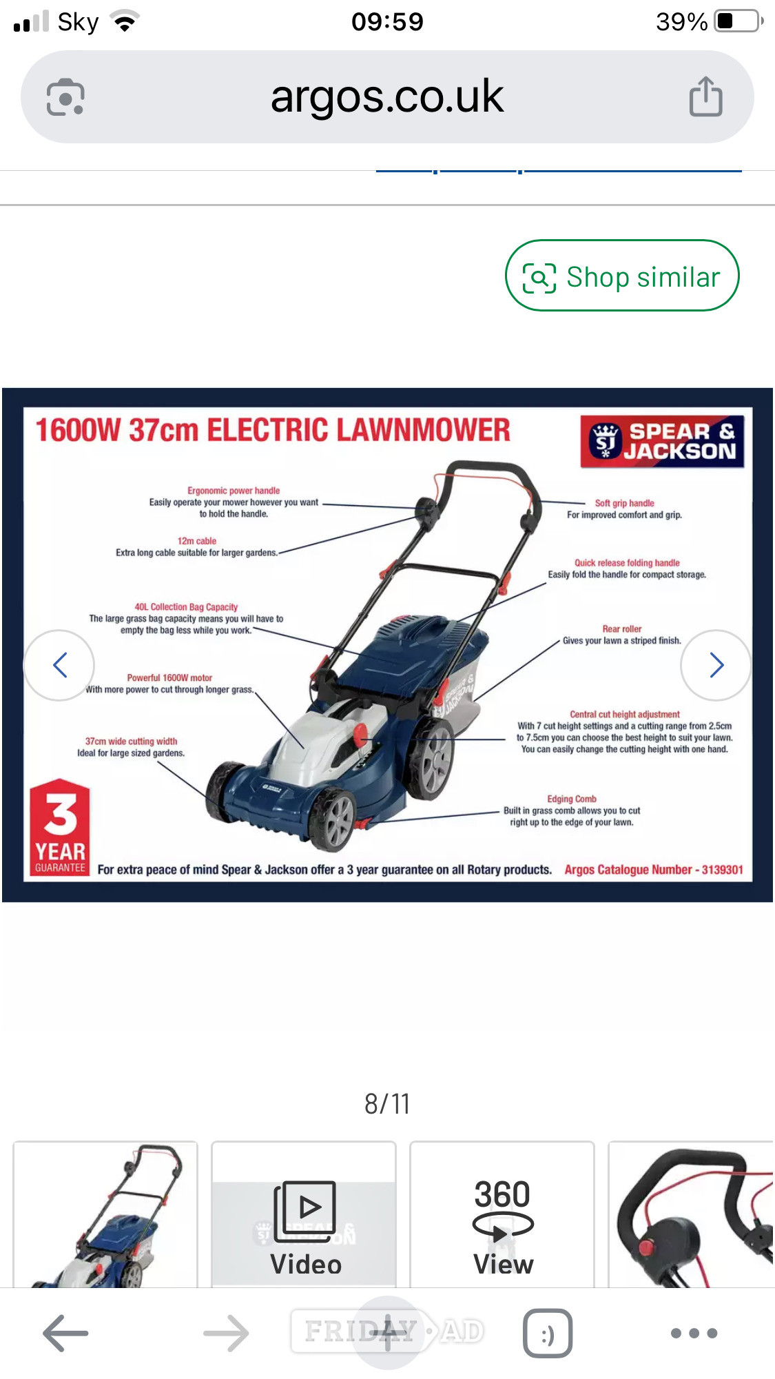 Spear & Jackson electric mower - Garden