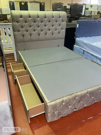 S/King - Handmade ROMNEY Divan with 4 Drawers, Floor standing Hb 