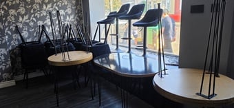 4 bar stools 5 tables 12 chairs 
