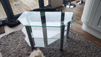 Glass / chrome TV stand, 3-tier