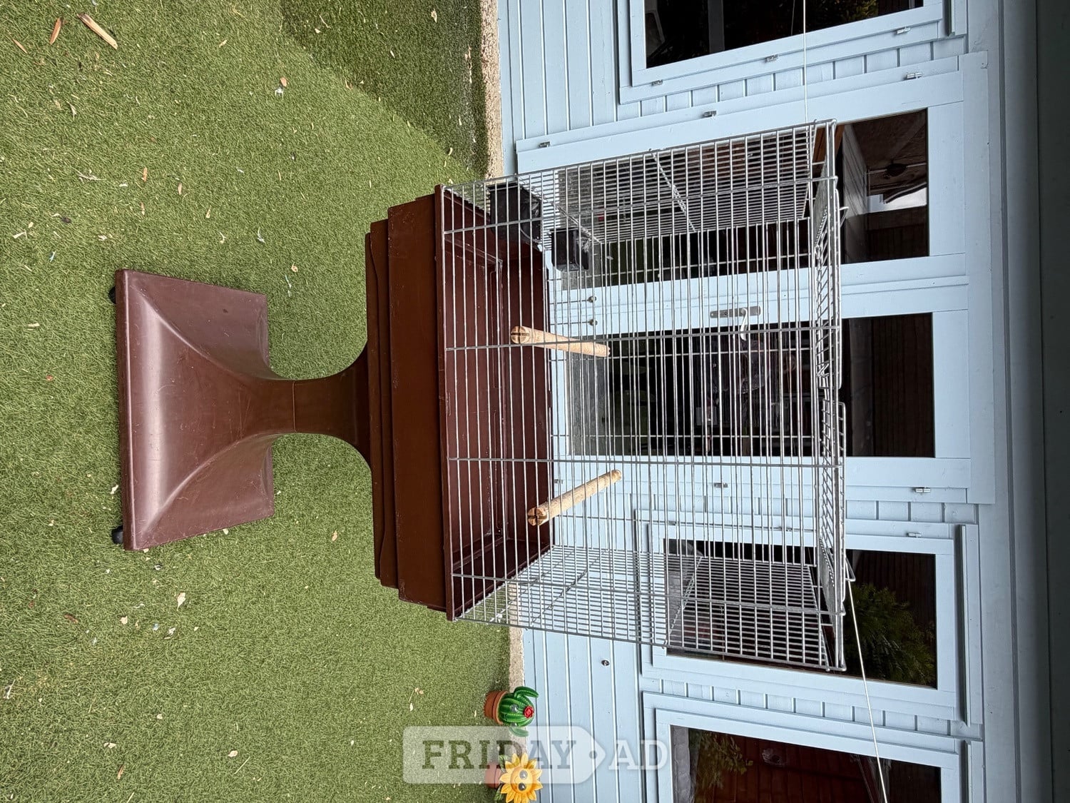 Large open top bird cage with stand