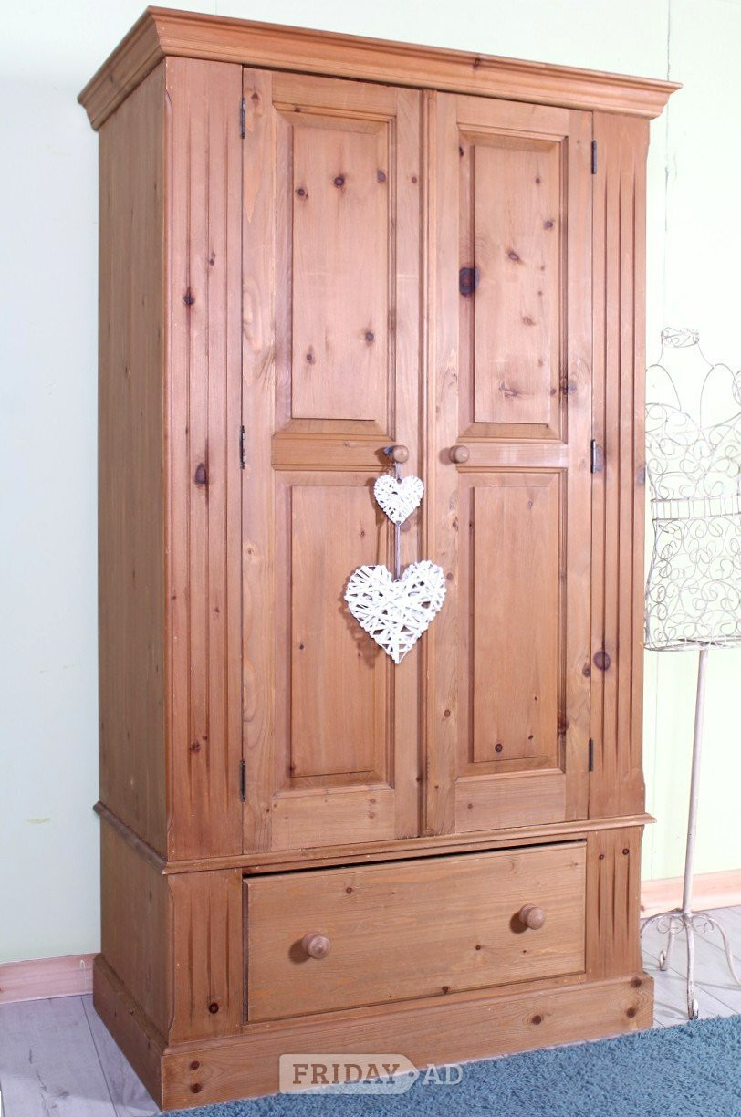 UK Delivery - Cottage Waxed Pine Farmhouse Wardrobe With 1 Drawer in Hailsham