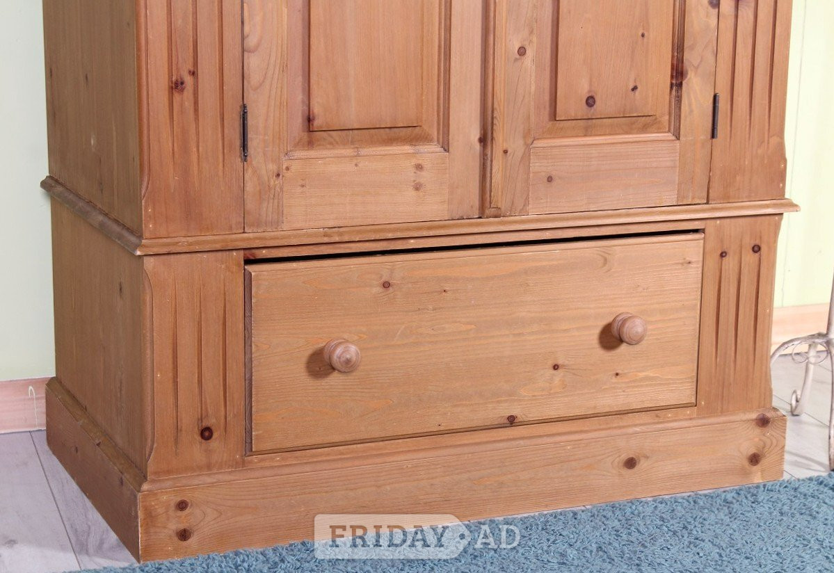 Hailsham UK Delivery - Cottage Waxed Pine Farmhouse Wardrobe With 1 Drawer
