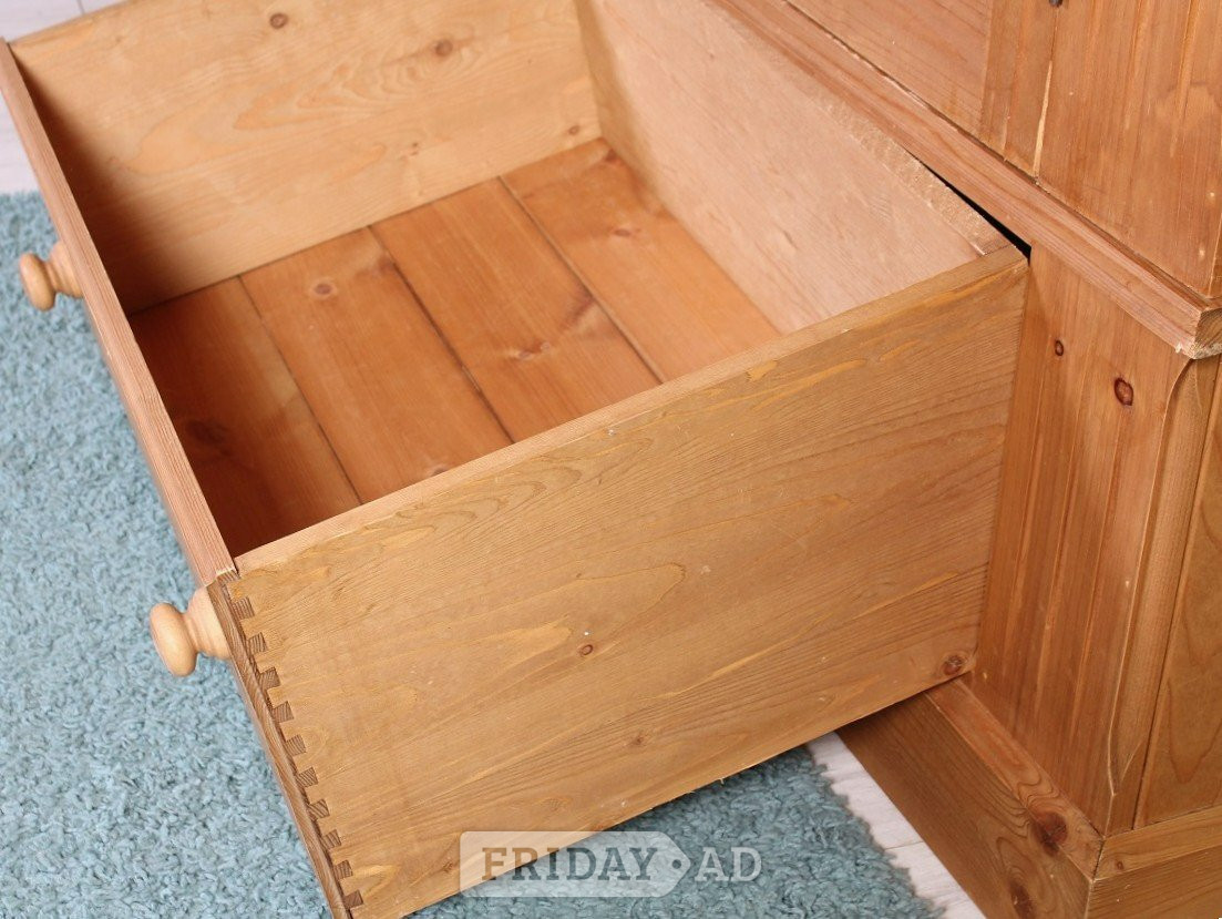 UK Delivery - Cottage Waxed Pine Farmhouse Wardrobe With 1 Drawer - Furniture in Hailsham
