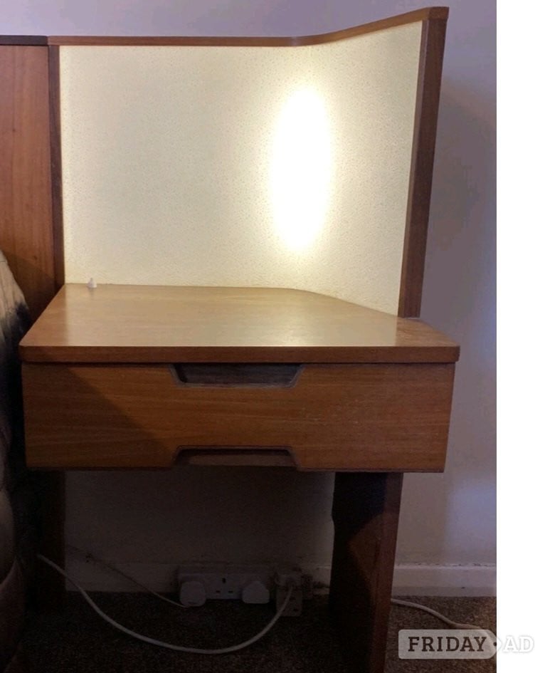 Worthing Uniflex headboard with floating bedside table and built in lights