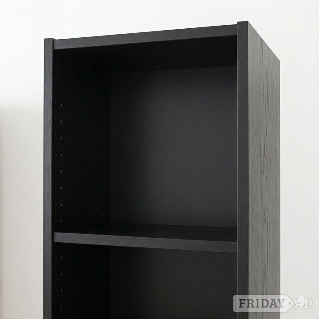 Tall slim black bookcase / shelving unit (203cm)