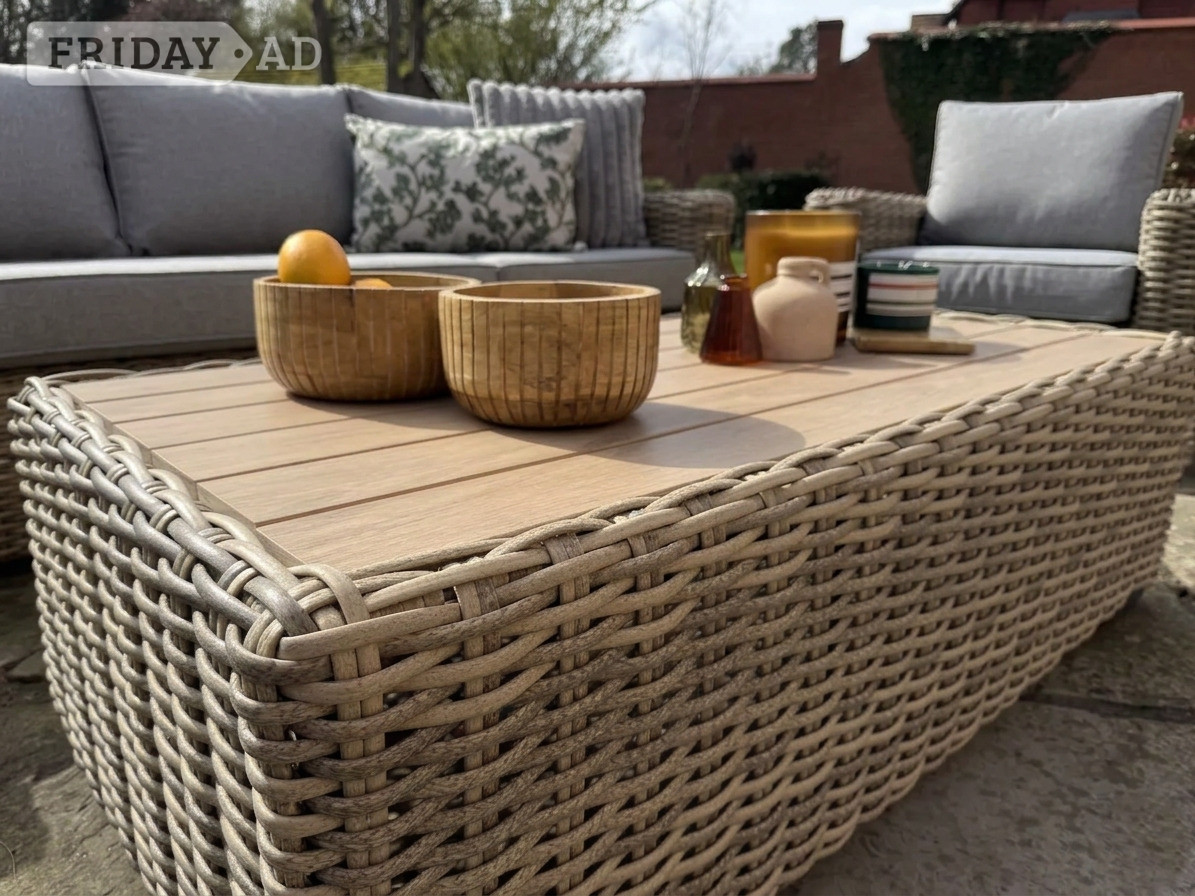 Moda Furnishings Grey + Brown 2+1+1 Seater Sofa, Modern Luxury Ga