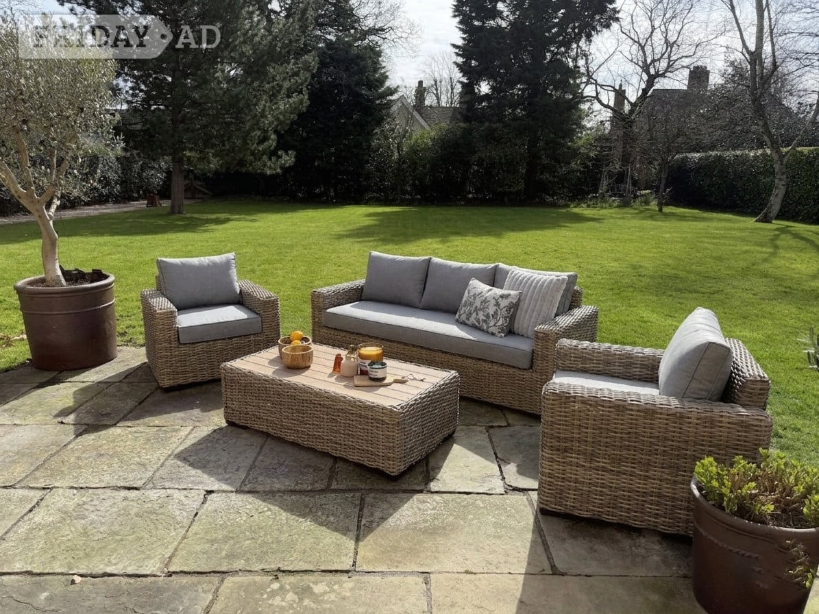 London Moda Furnishings Grey + Brown 2+1+1 Seater Sofa, Modern Luxury Ga