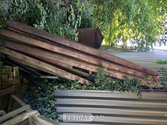 5 x 10 foot 4x4 treated timber , unused deliver locally for fuel