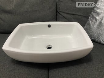 white countertop basin