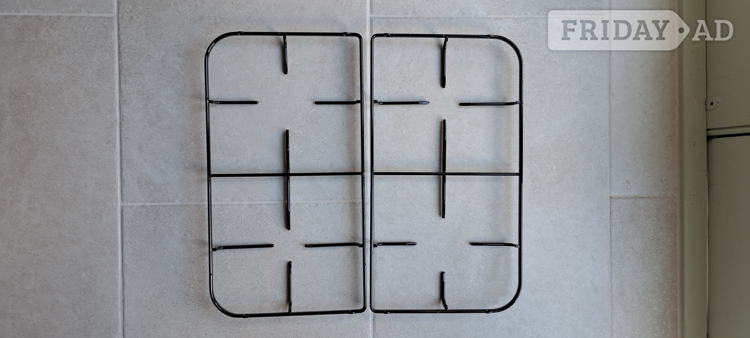 Hartley Wintney  PAIR OF 2 BURNER BLACK GRID PAN STANDS FOR GAS COOKER HOB. NEW