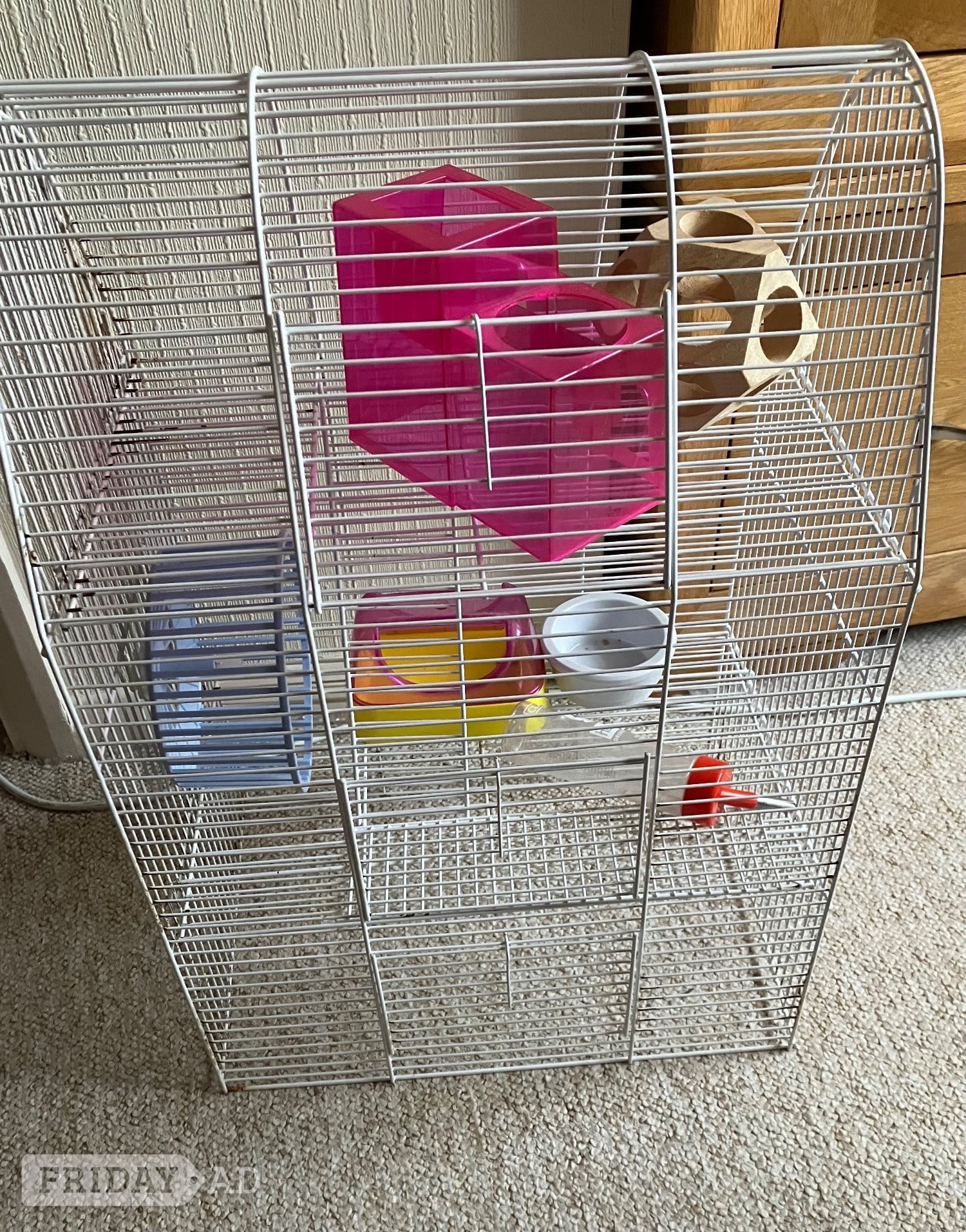 3 tier Hamster or small pet cage with accessories. No base
