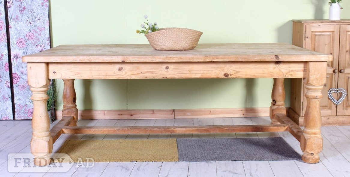 UK Delivery - Huge Unique Rustic Old Chunky Farmhouse Pine Table in Hailsham