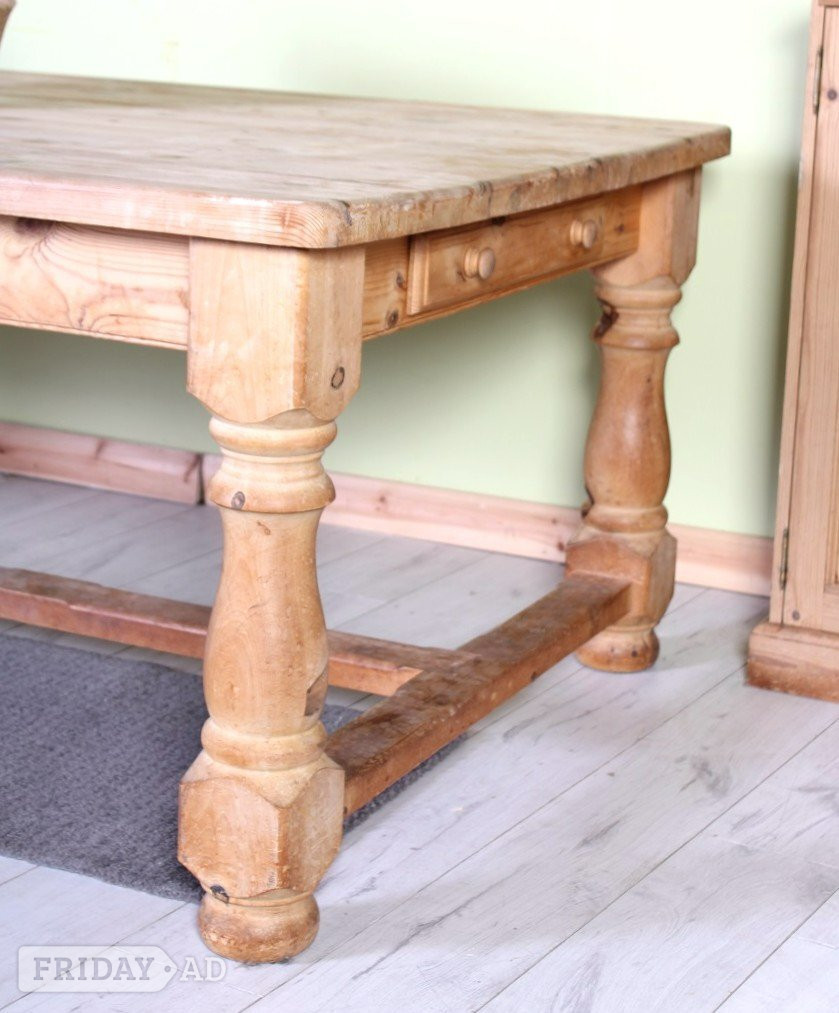 Hailsham UK Delivery - Huge Unique Rustic Old Chunky Farmhouse Pine Table