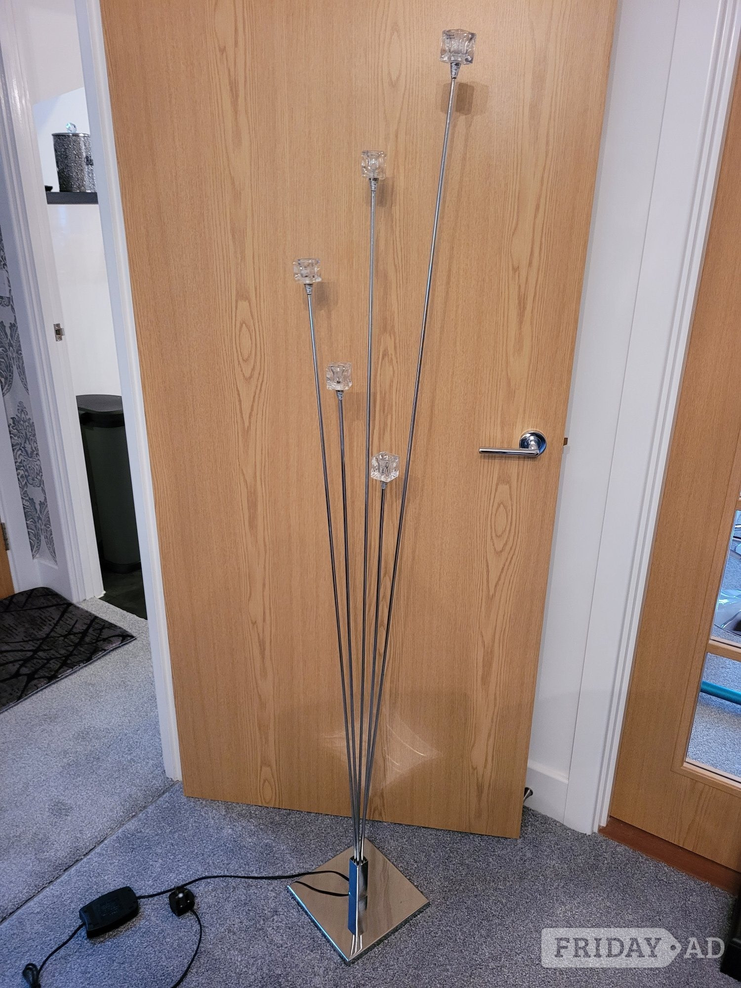 FLOOR UPLIGHTER (CUBE/CHROME) WITH DIMMER FUNCTION - Lighting in Uckfield
