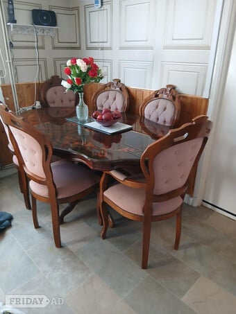 free table and  6 chairs