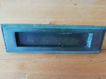 Letterbox, door handle & key escutcheon in solid brass