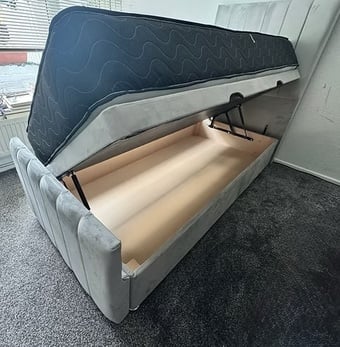 SINGLE - DELUXE LINED SIDE LIFT DIVAN OTTOMAN