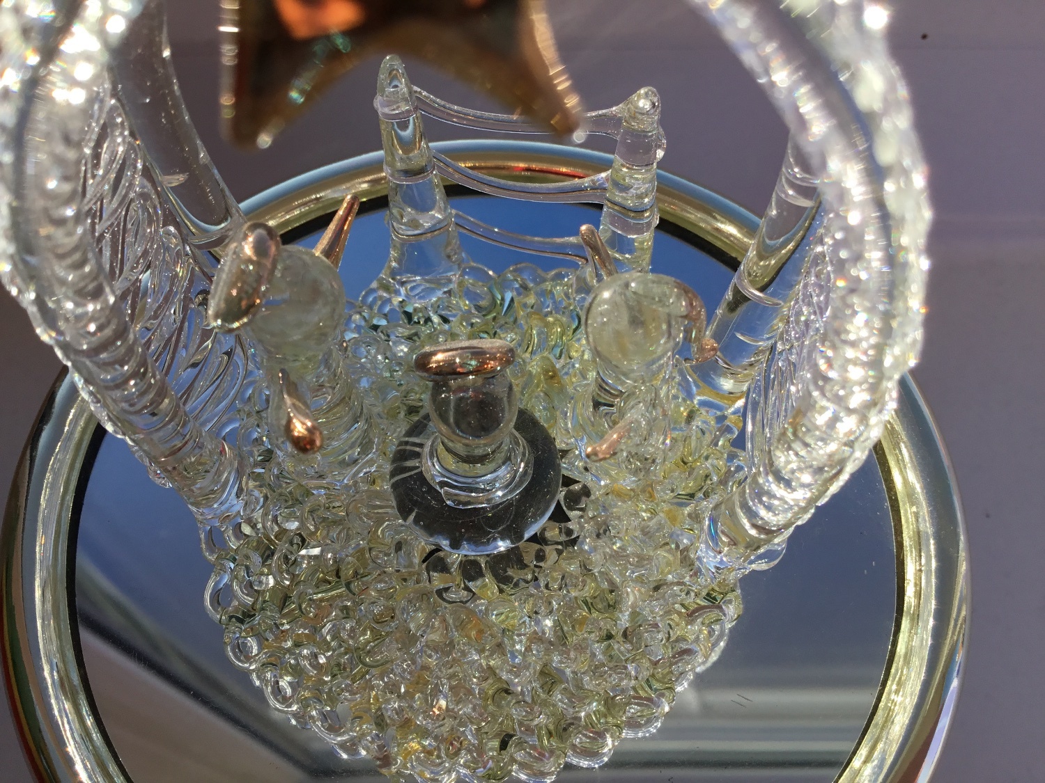 Musical rotating glass nativity