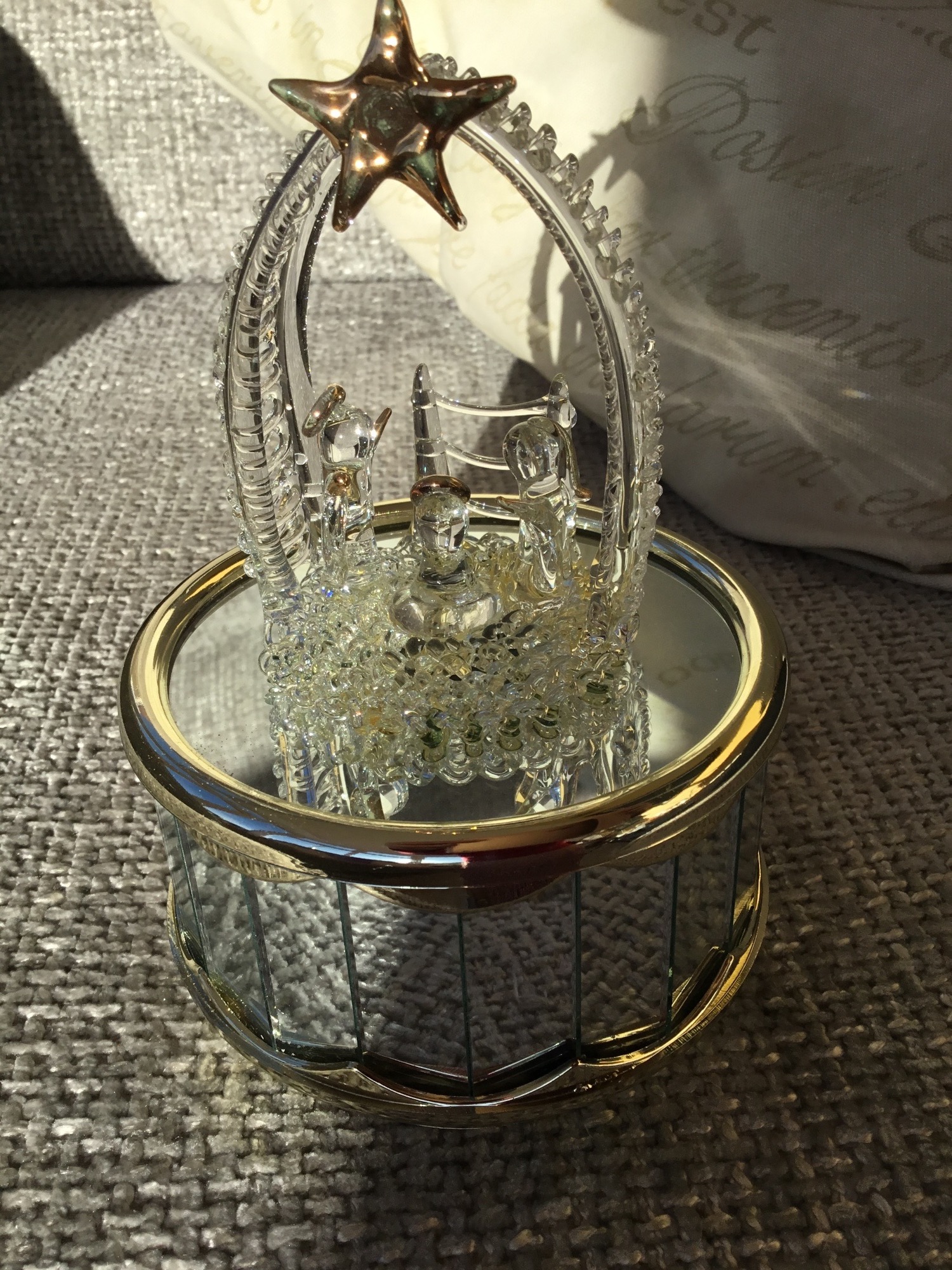 Musical rotating glass nativity - Bizarre Bazaar