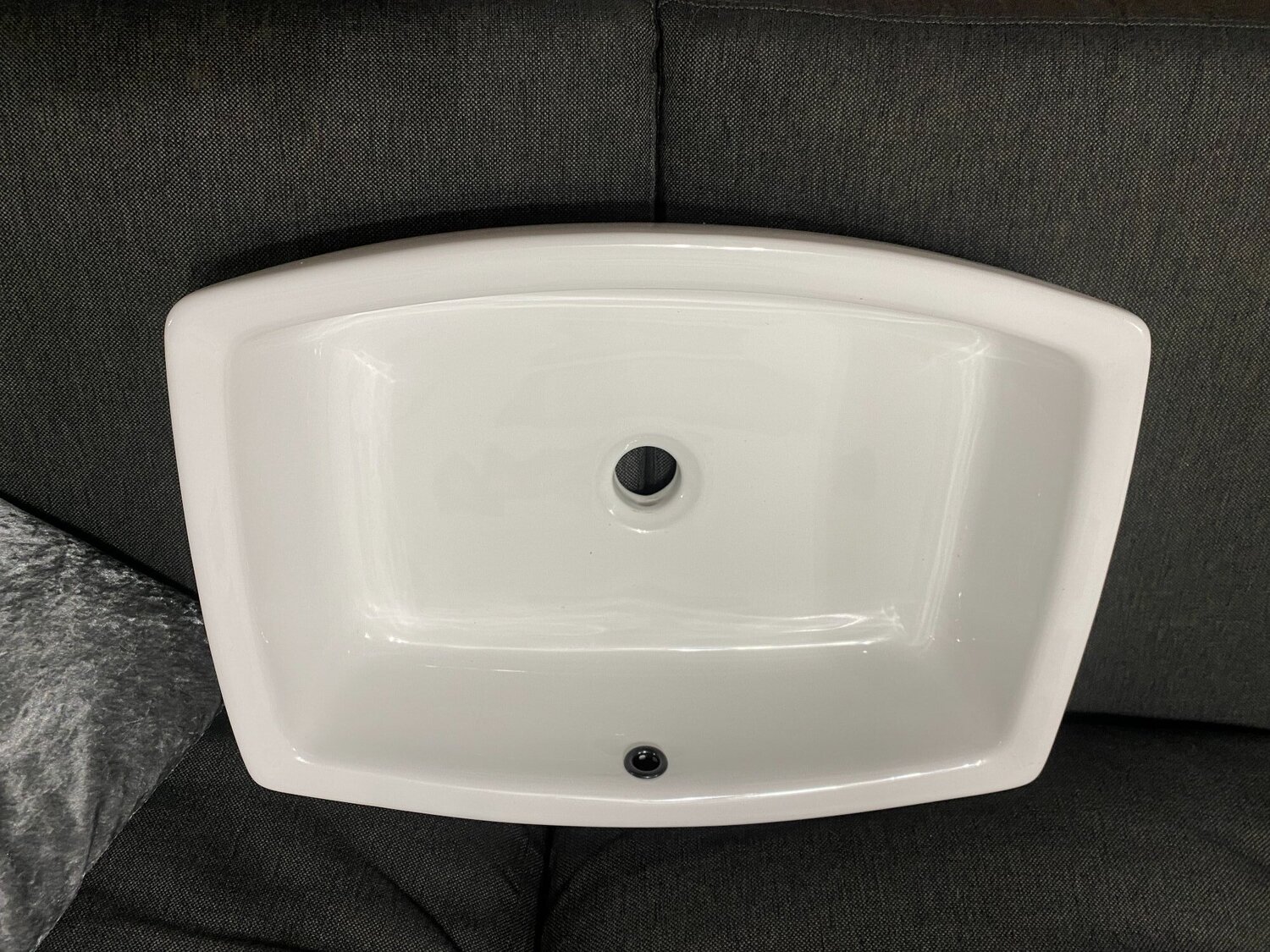 white countertop basin