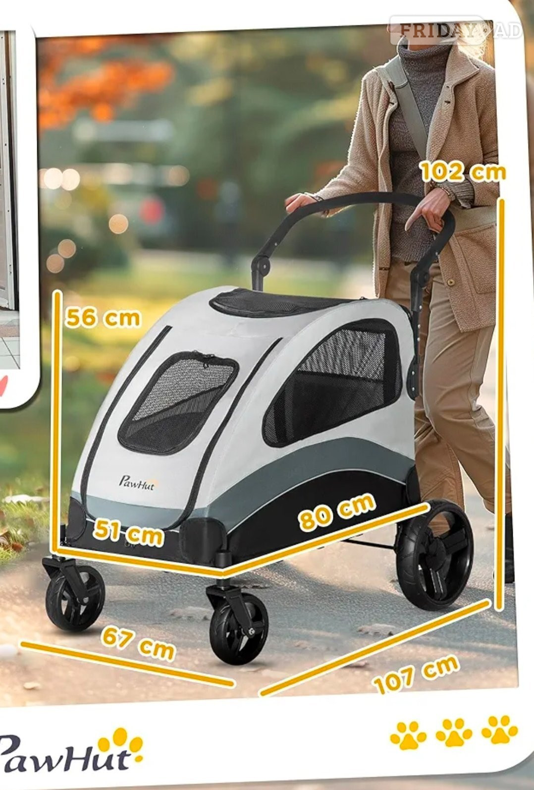 Pawhut dog buggy pram stroller for Medium dogs - Pet Accessories & Supplies