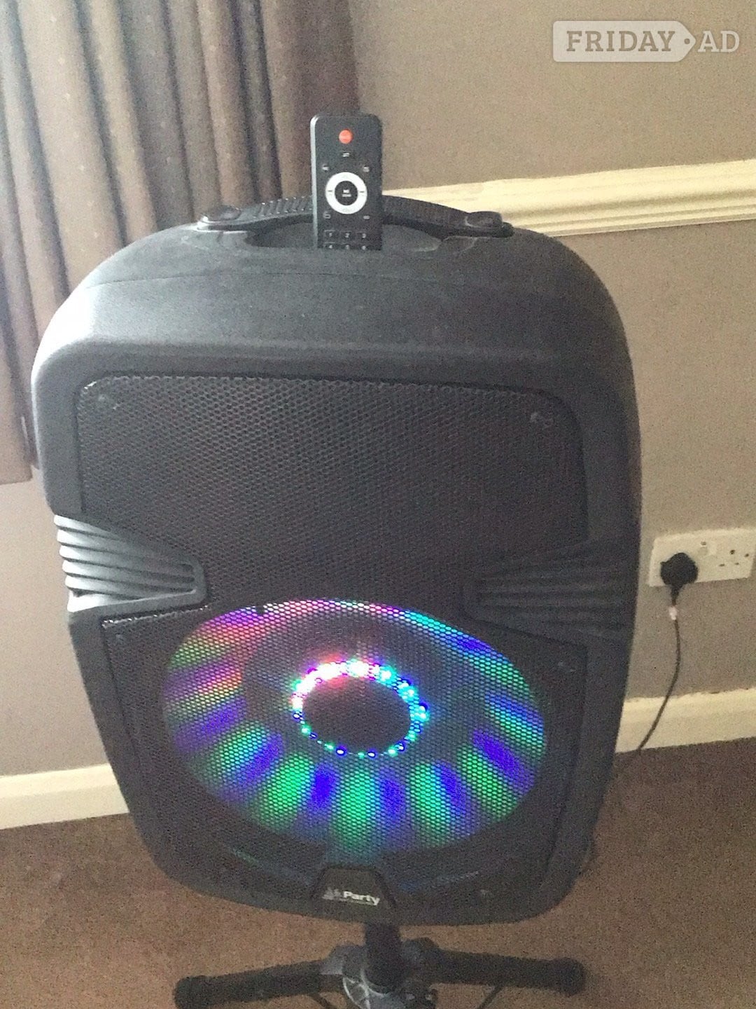 bluetooth party speaker and remote control and stand power cable in Romney Marsh