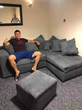 Luxury Brand New  4 Seater Corner Sofa with Footstool
