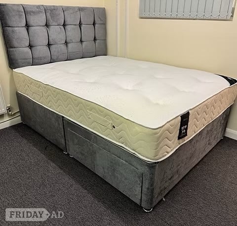 4FT - REGENCY 1000 POCKET MATTRESS WITH BASE & 24 INCH HEADBOARDB