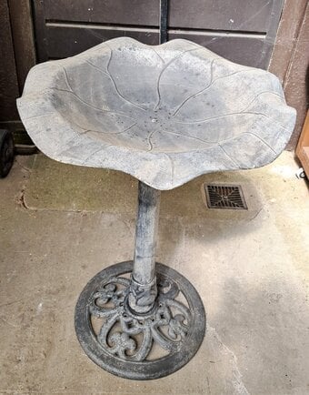 GREY BIRD BATH