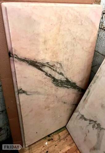 Marble Table Tops  Rose Coral /Black Grey Variegated ( 3 )