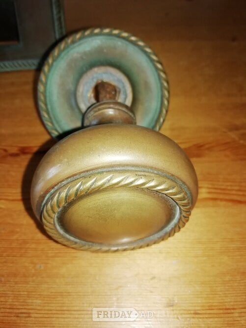 Letterbox, door handle & key escutcheon in solid brass