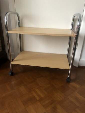 2 tier trolley / tv stand on wheels  26” x 14” x 26” high