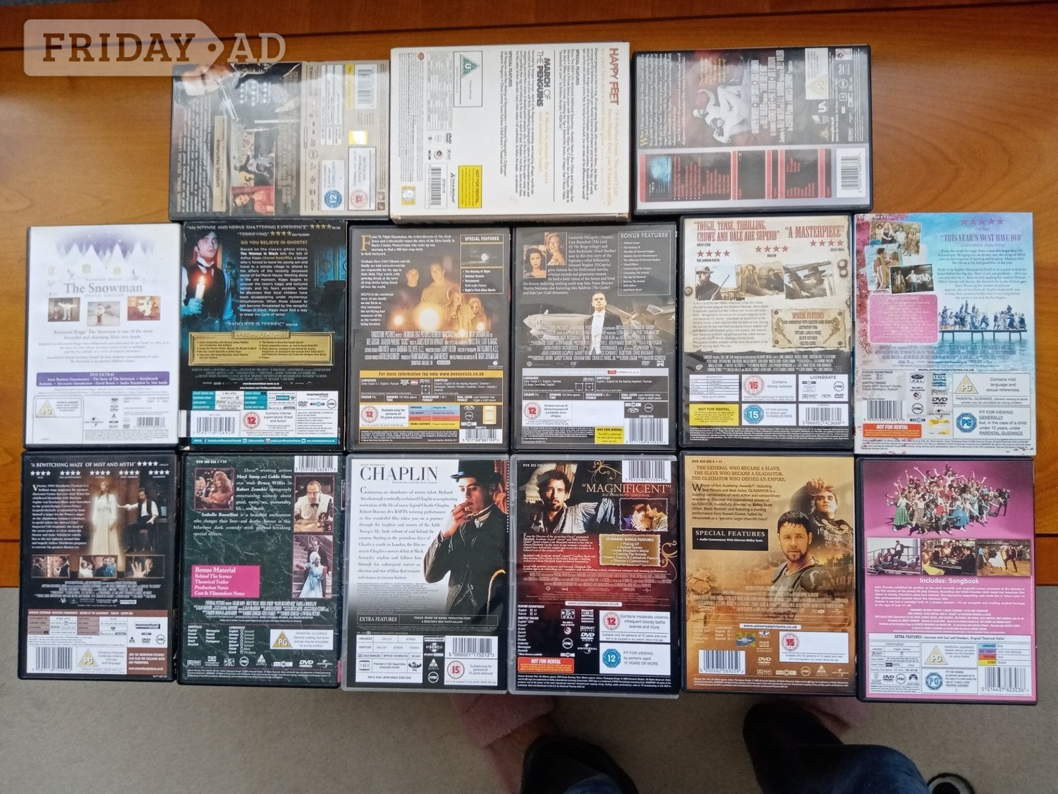 A Variety of 15 Classic Dvd's, used but in As New Condition. 