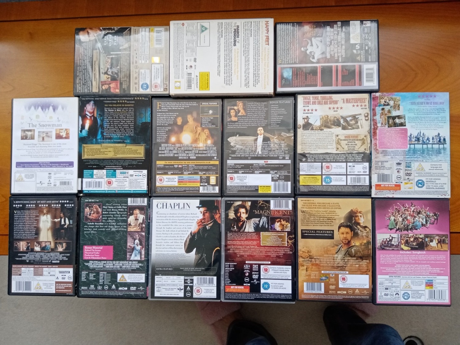 A Variety of 15 Classic Dvd's, used but in As New Condition. 