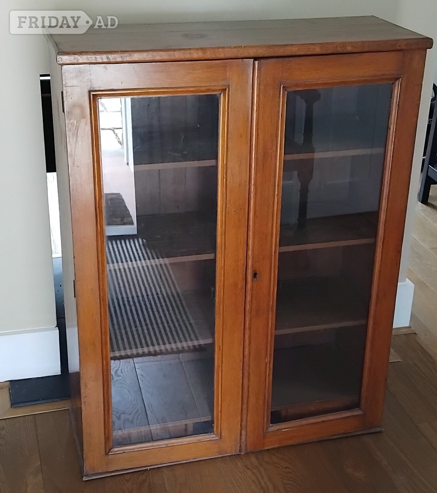 Mid-Century Glass Door Solid Wood Bookcase in Tunbridge Wells