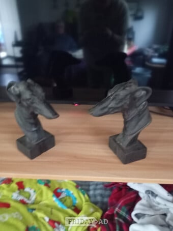 Cast iron lurcher book ends 9 inches