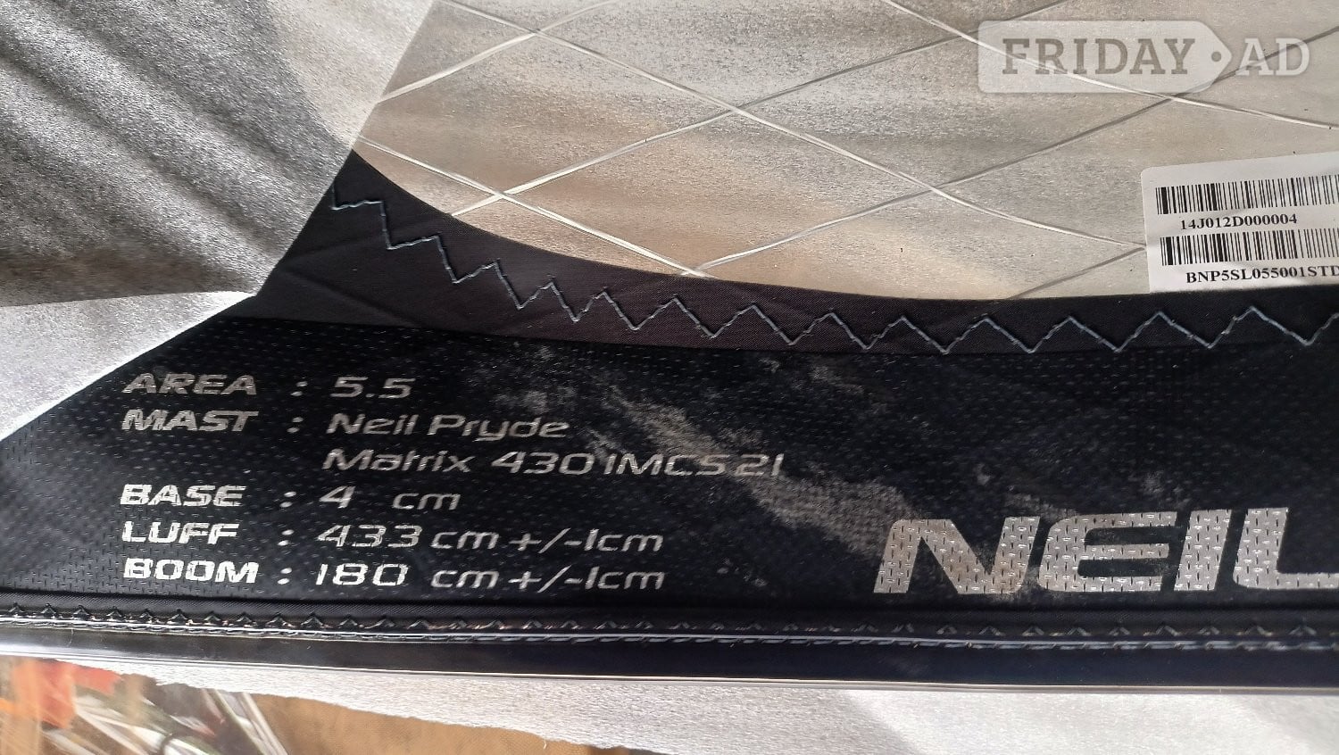 Eastbourne Neil Pryde Windsurf Sail  Brand new never used and still has the 
