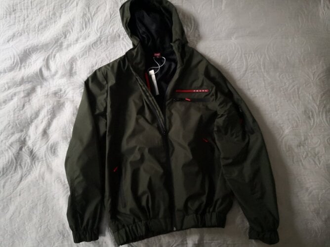 Prada Hooded Bomber Style Outdoor Casual Jacket. 