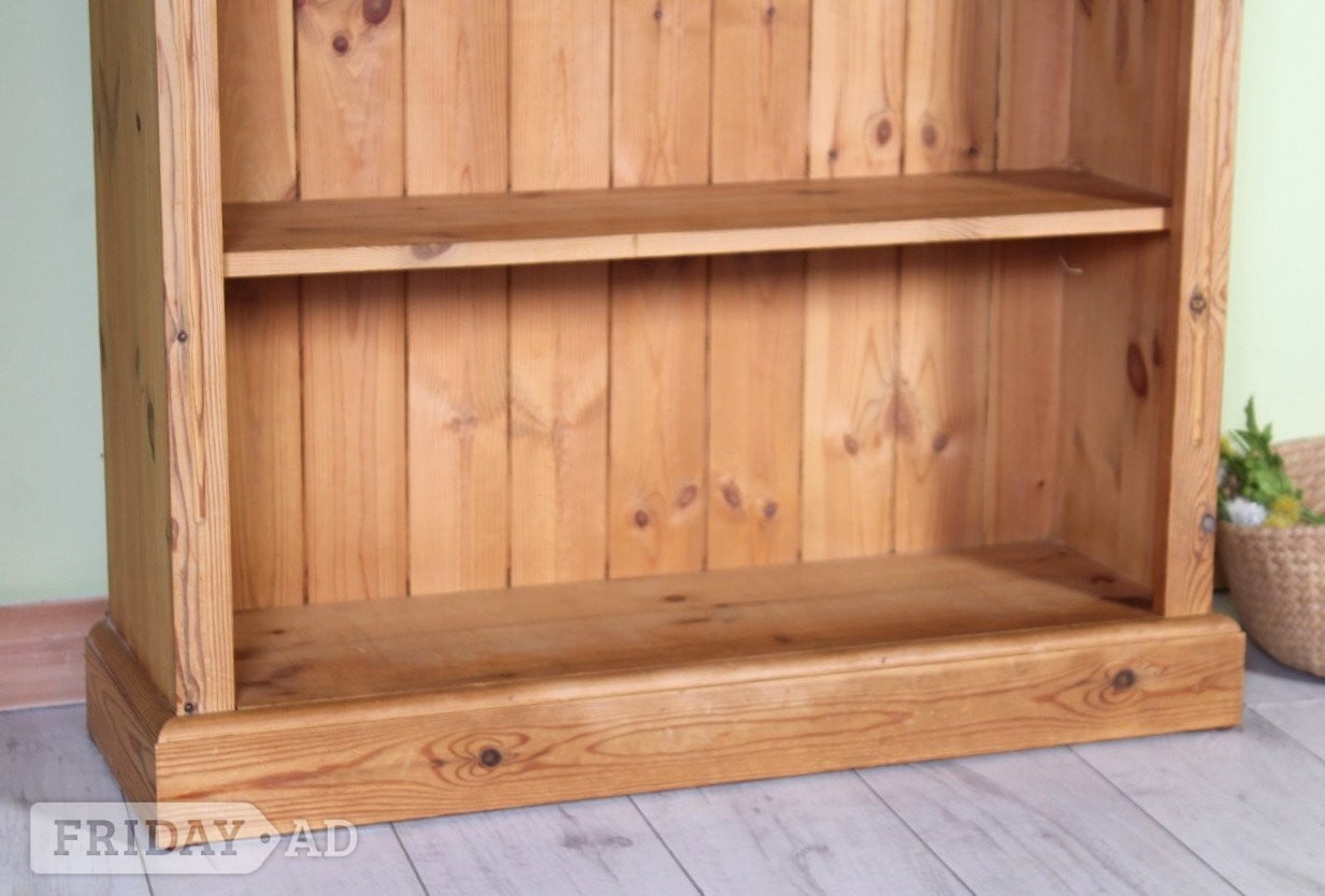 UK Delivery - Tall Farmhouse Pine Bookcase 4 Fixed Strong Shelves