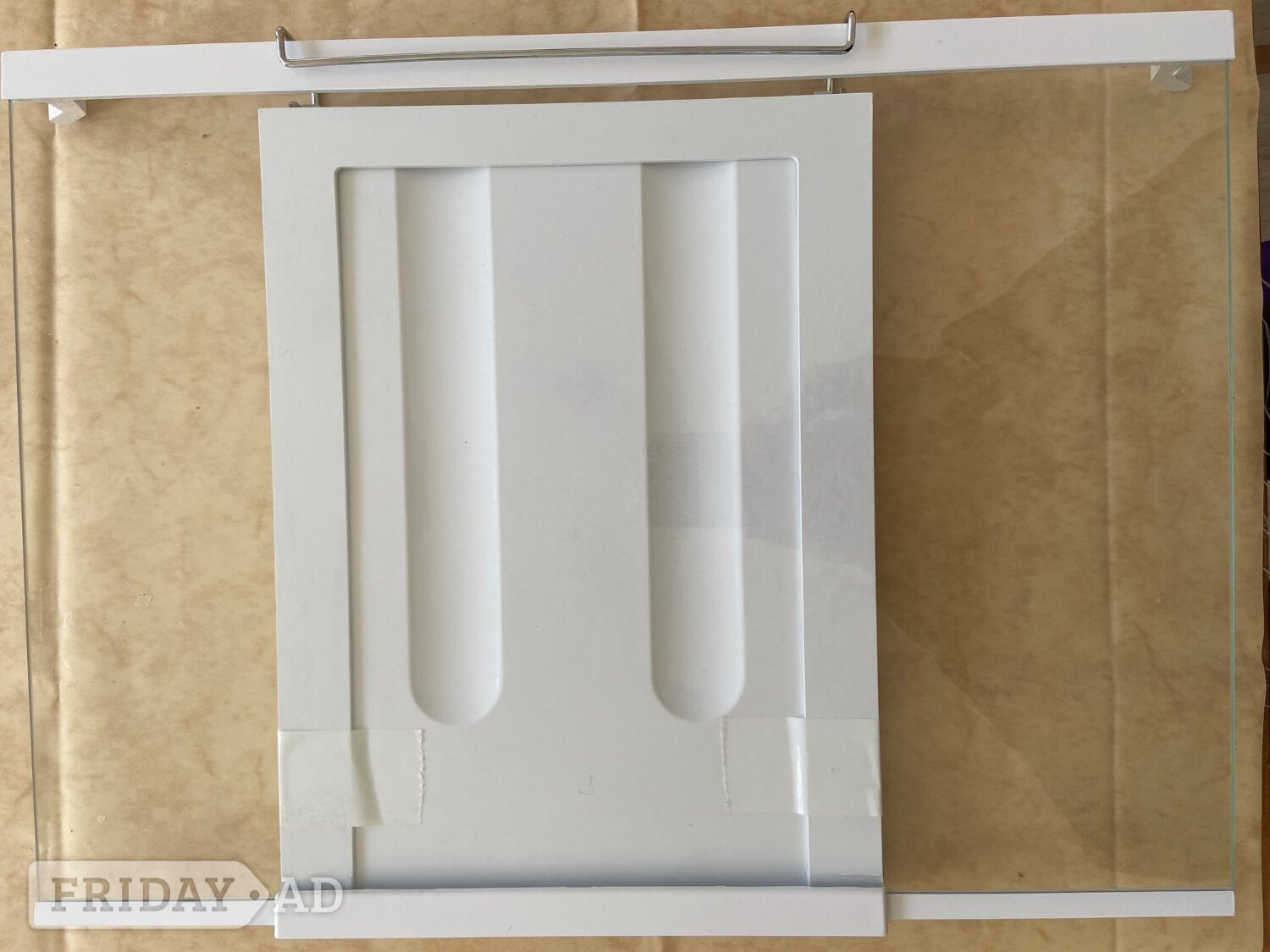 Harrow Beko Fridge freezer glass shelf with folding 2 wine bottle racks 