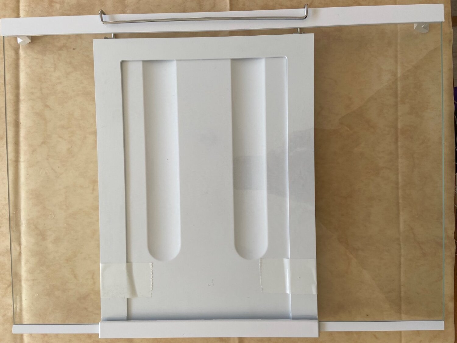 Harrow Beko Fridge freezer glass shelf with folding 2 wine bottle racks 