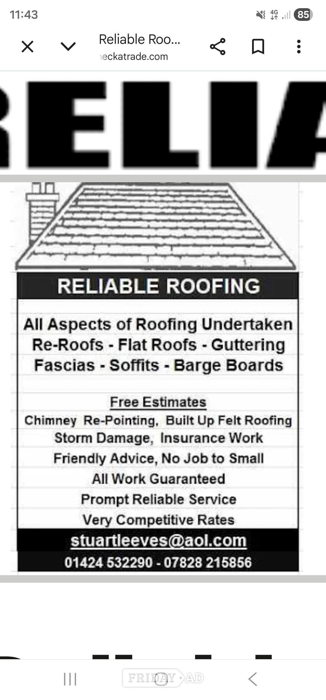 Roofer, general builder  in Bexhill-On-Sea