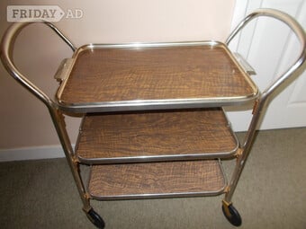 Retro hostess / tea trolley on wheels.